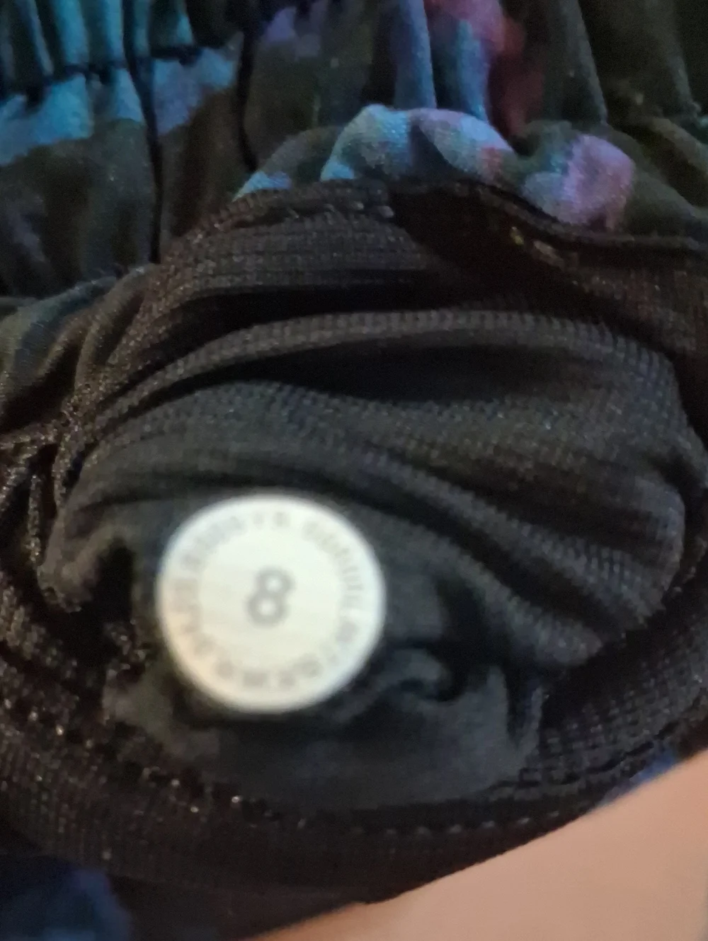 lululemon athletica Women's Black Shorts with Blue and Purple Floral Print